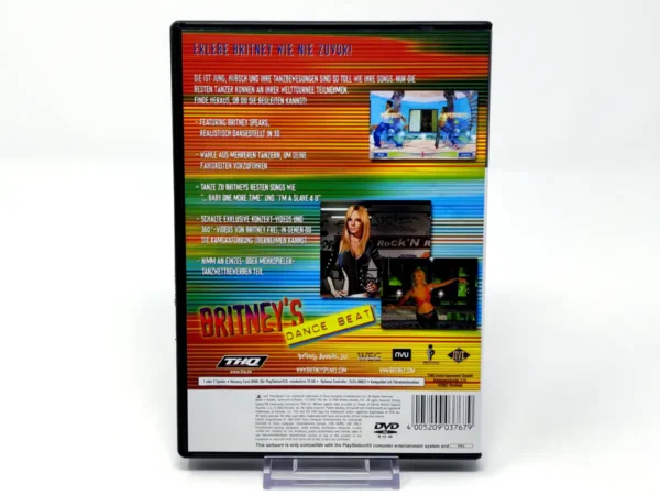 Parte trasera de Britney's Dance Beat (ALE) para PlayStation 2, edición PAL Alemania