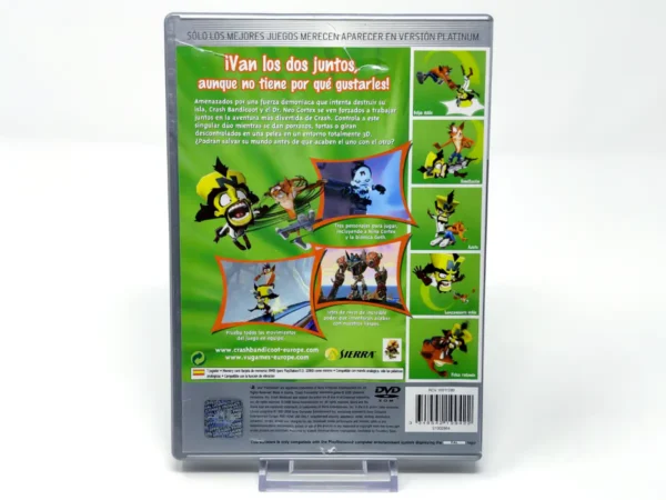Parte trasera de Crash Twinsanity (ESP) (Platinum) para PlayStation 2, edición PAL España