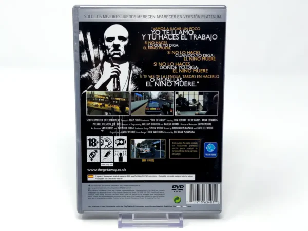 Parte trasera de The Getaway (ESP) (Platinum) (Con Mapa) para PlayStation 2, edición PAL España