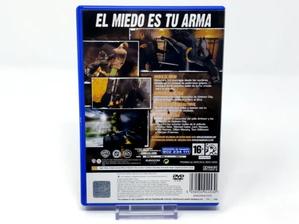 Parte trasera de Batman Begins (ESP) para PlayStation 2, edición PAL España