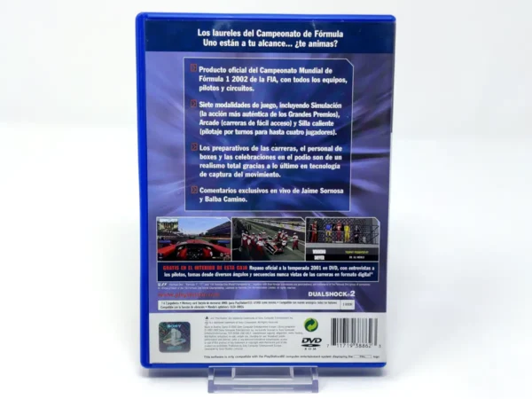 Parte trasera de Formula One 2002 (ESP) para PlayStation 2, edición PAL España