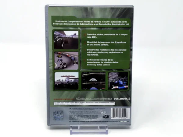 Parte trasera de Formula One 2001 (ESP) (Platinum) (Rebajado) para PlayStation 2, edición PAL España