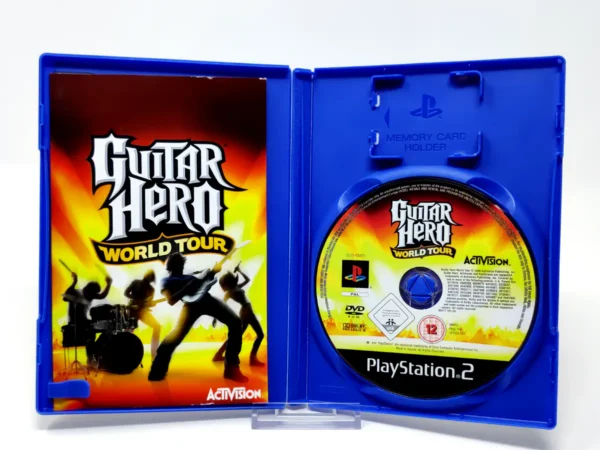 Interior del juego Guitar Hero World Tour (ESP) para PlayStation 2 con disco y manual