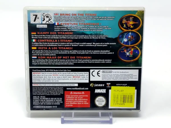 Parte trasera de Crash of the Titans (ESP) para Nintendo DS, edición PAL España