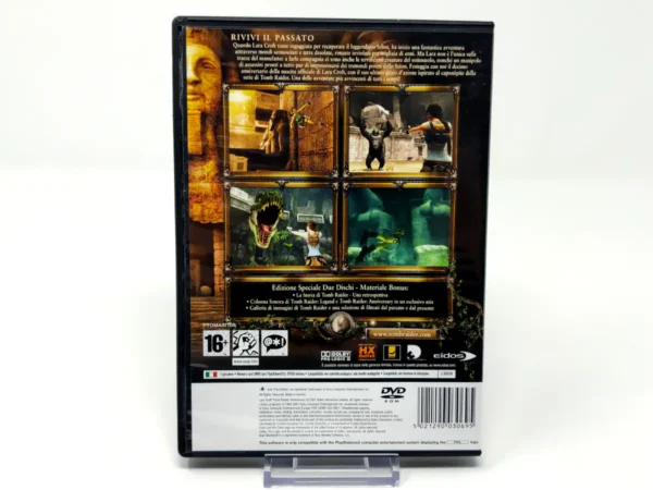 Parte trasera de Lara Croft Tomb Raider: Anniversary (Edizione Speciale) (ITA) para PlayStation 2, edición PAL Italia
