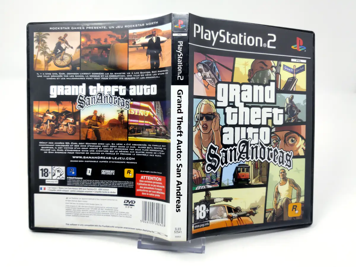 Grand Theft Auto: San Andreas (FRA) (Carátula) para PlayStation 2, edición PAL Francia, de segunda mano