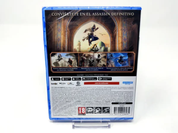 Parte trasera de Assassin's Creed: Mirage (ESP) (Precintado) para PlayStation 5, edición PAL España