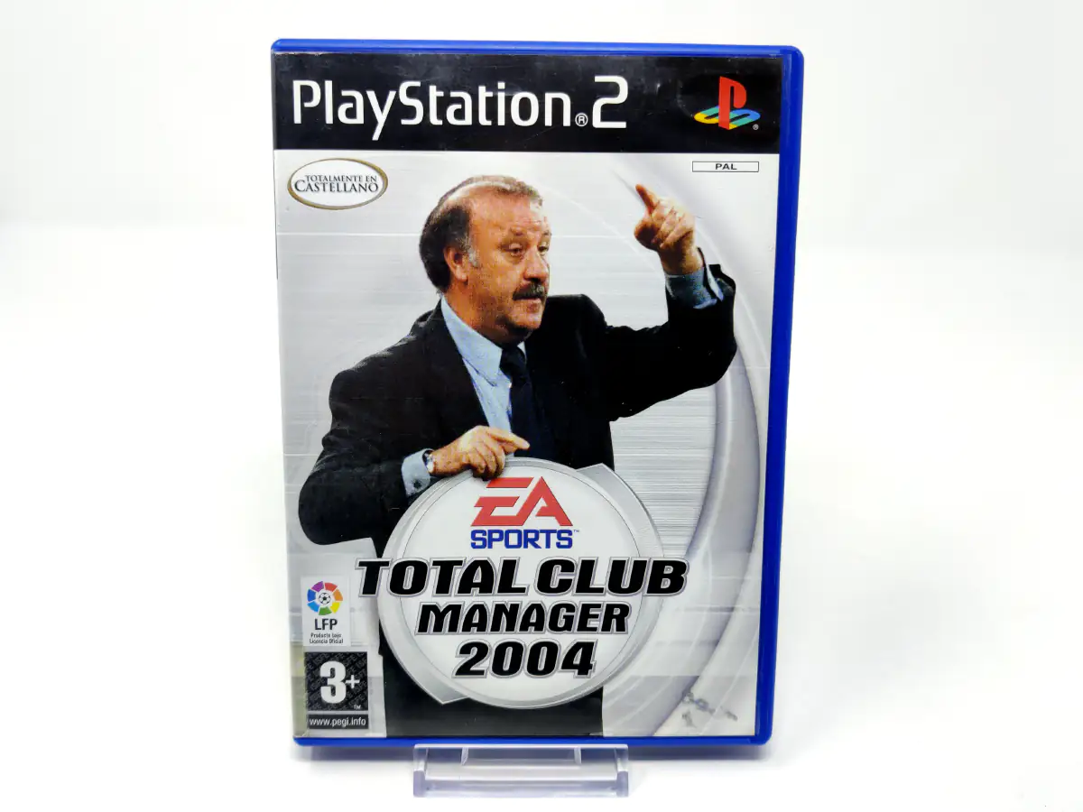 Portada de Total Club Manager 2004 (ESP) (v1) para PlayStation 2, edición PAL España, de segunda mano
