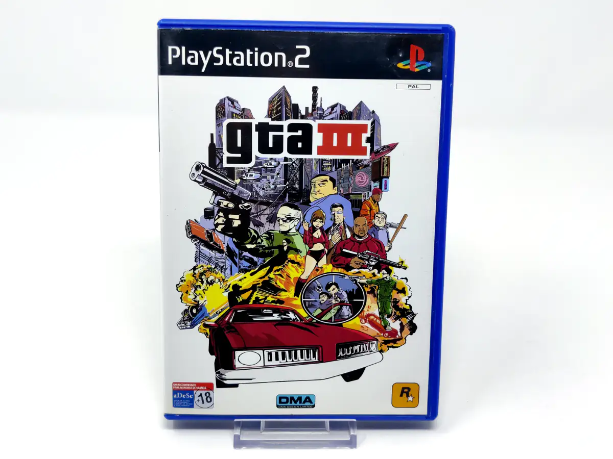 Portada de Grand Theft Auto III (ESP) (v1) (Con Mapa) para PlayStation 2, edición PAL España, de segunda mano