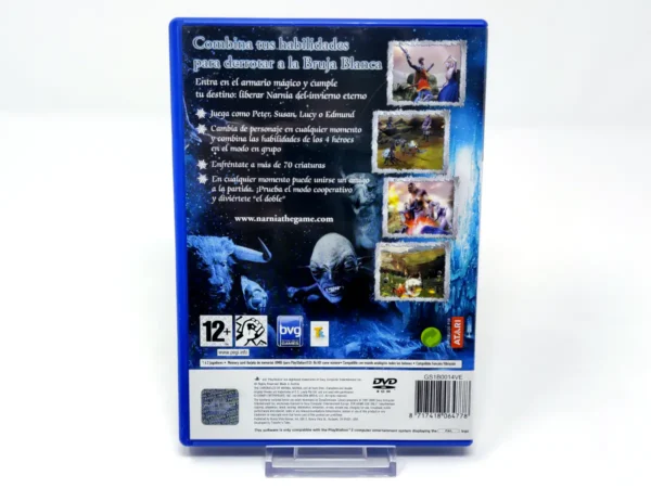 Parte trasera de Las Crónicas de Narnia: El León, la Bruja y el Armario (ESP) para PlayStation 2, edición PAL España