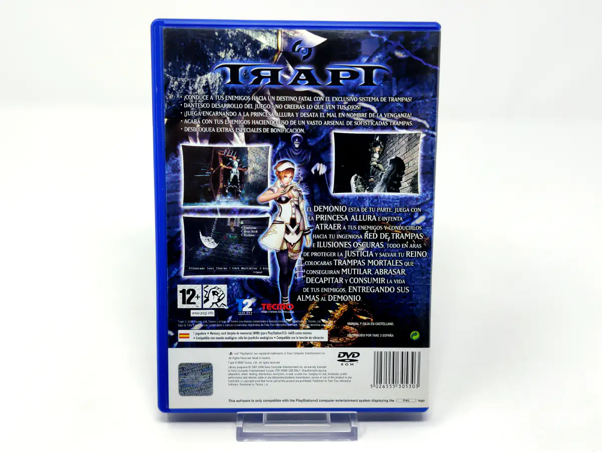 Parte trasera de Trapt (ESP) para PlayStation 2, edición PAL España