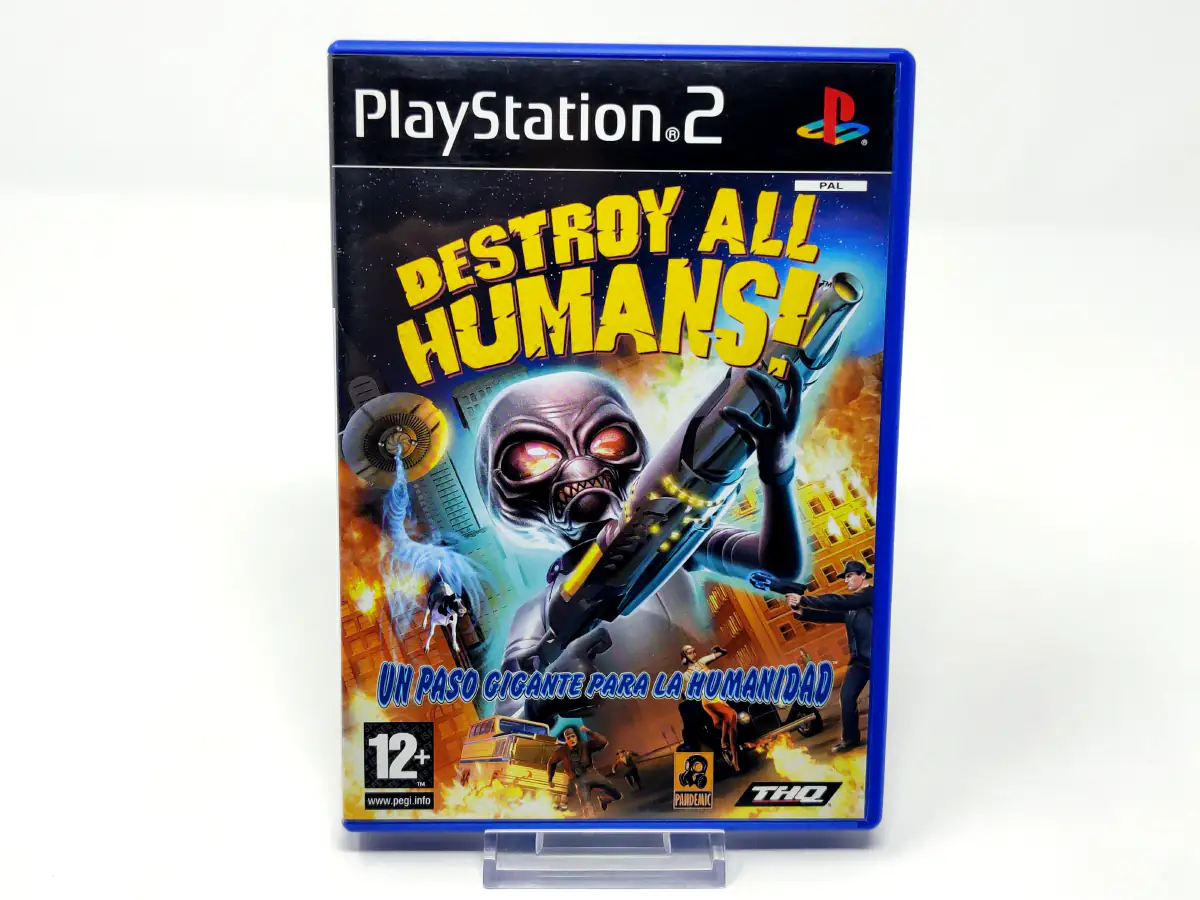 Portada de Destroy All Humans! (ESP) para PlayStation 2, edición PAL España, de segunda mano