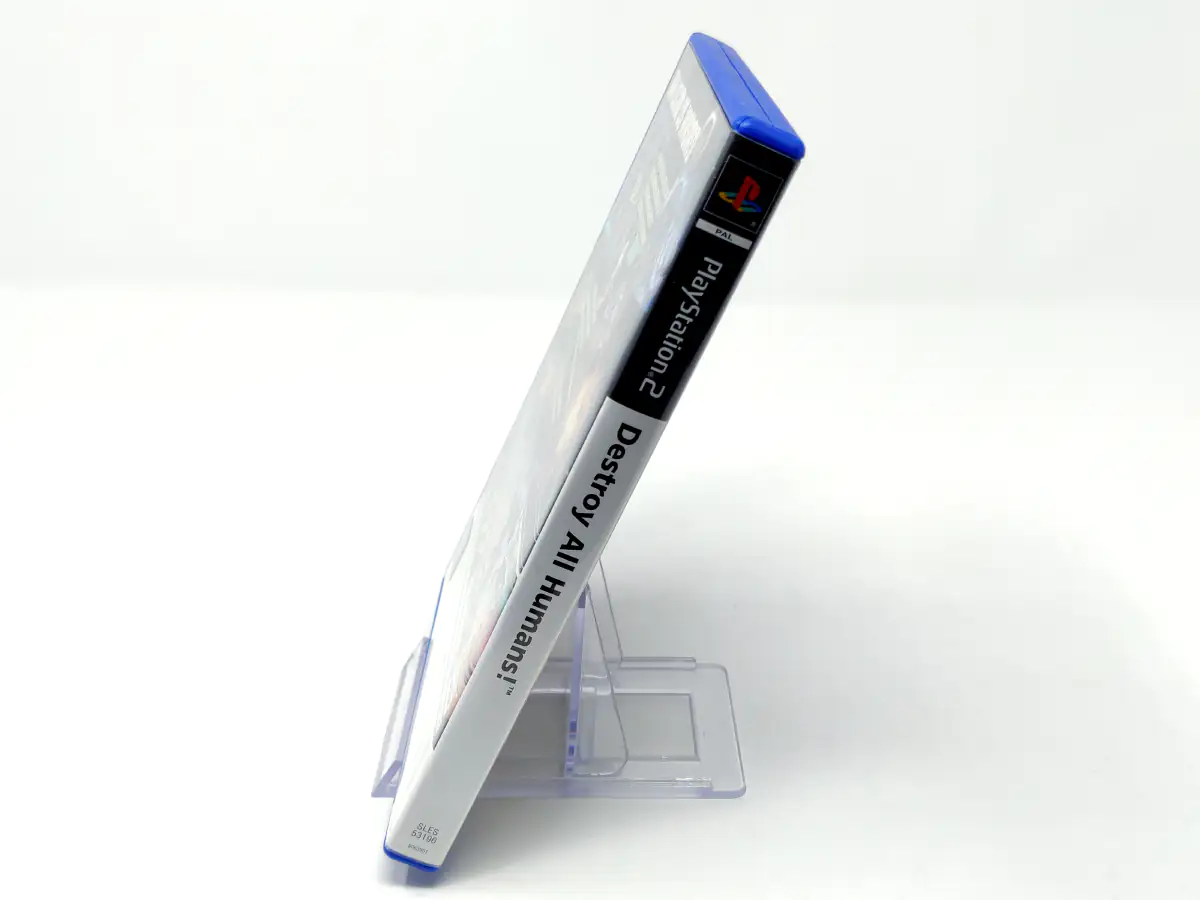 Lateral de la caja de Destroy All Humans! (ESP) para PlayStation 2