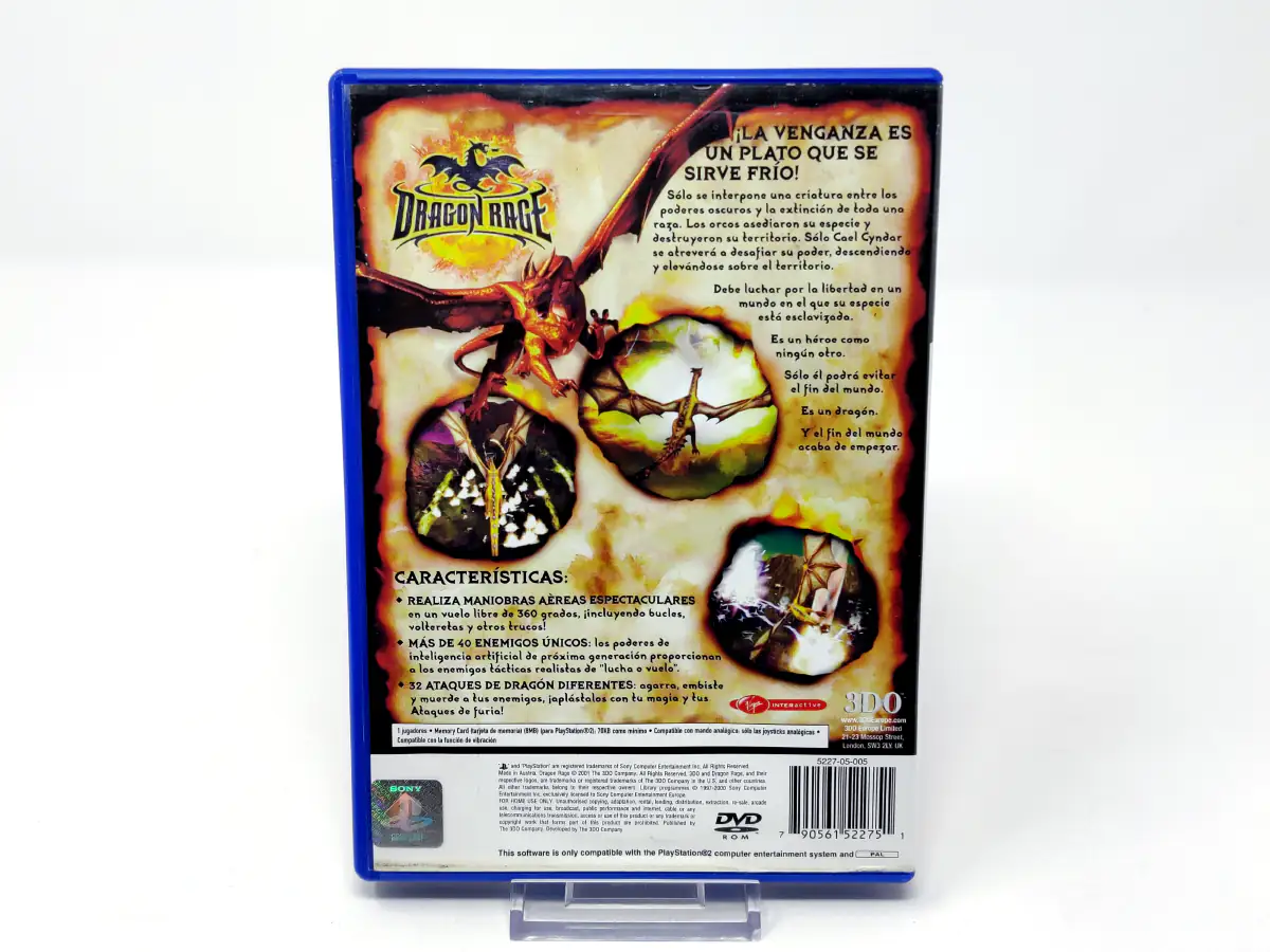 Parte trasera de Dragon Rage (ESP) (Rebajado) para PlayStation 2, edición PAL España
