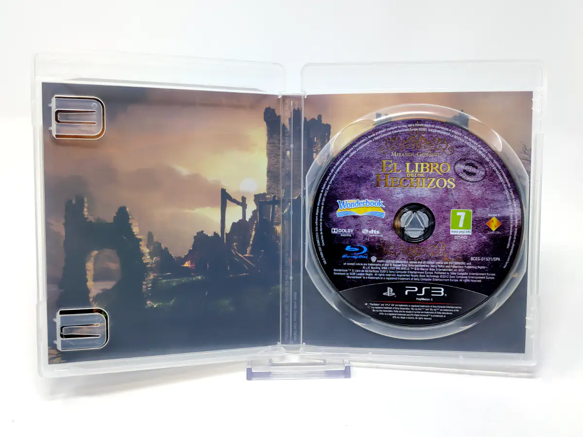 Interior del juego Wonderbook: El Libro de los Hechizos (ESP) (Rebajado) para PlayStation 3 con disco y manual