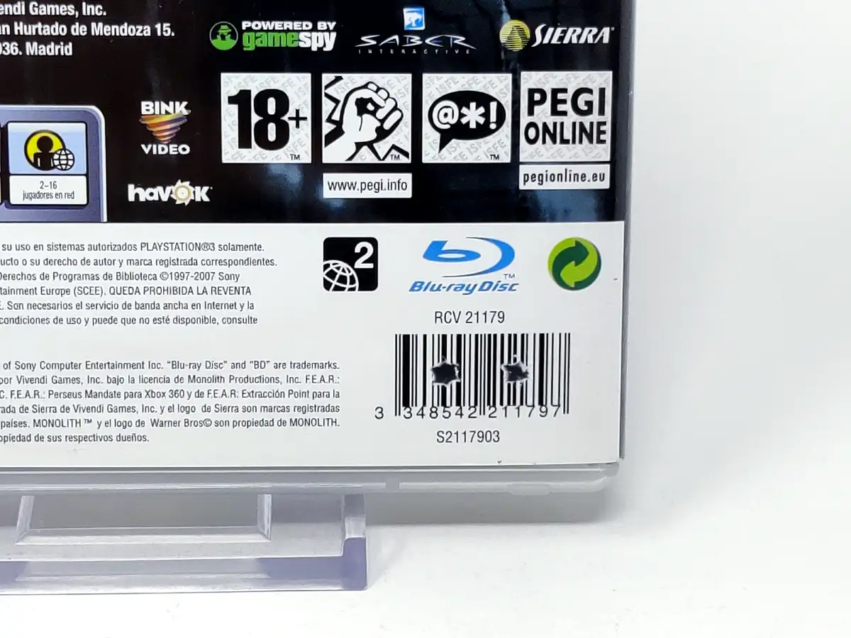 Lateral de la caja de TimeShift (ESP) (Rebajado) para PlayStation 3