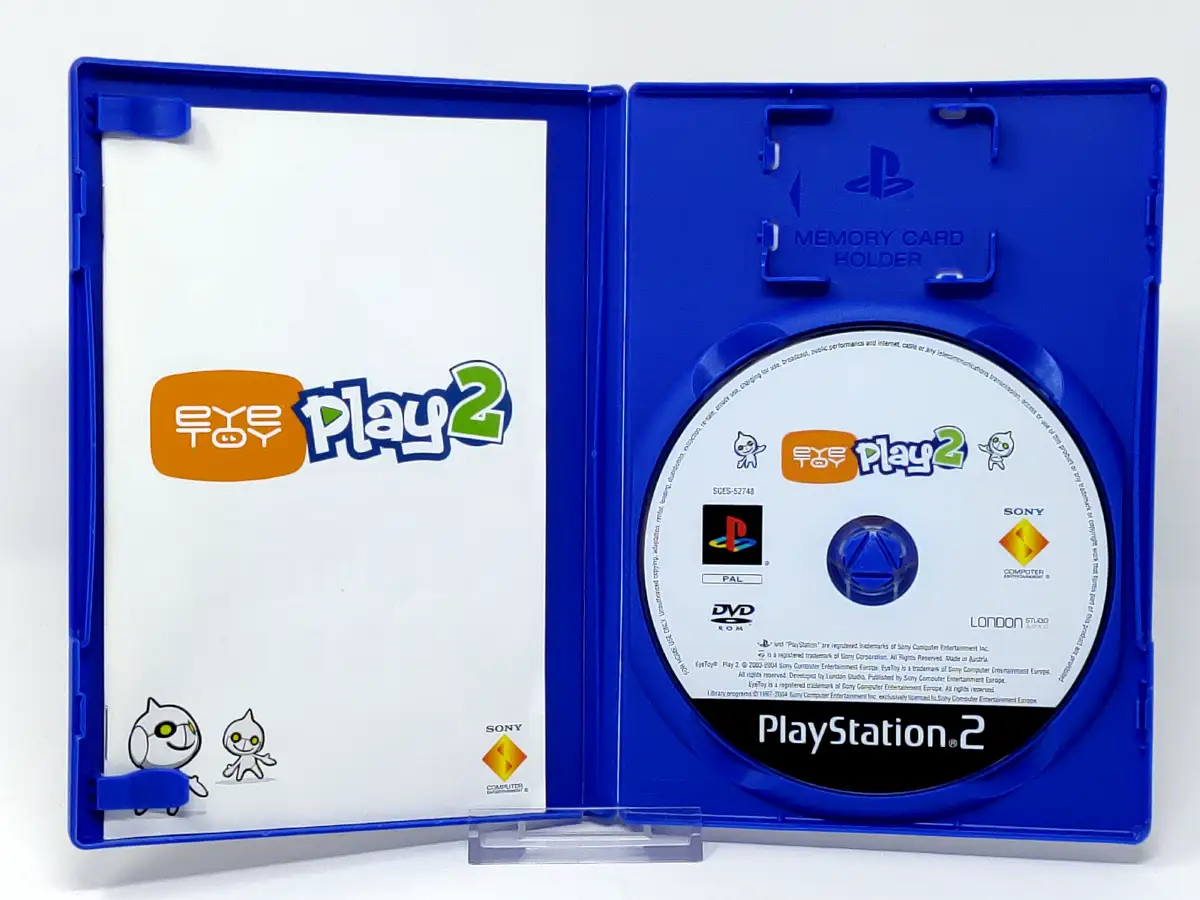 Interior del juego EyeToy: Play 2 (ESP) (v1) para PlayStation 2 con disco y manual