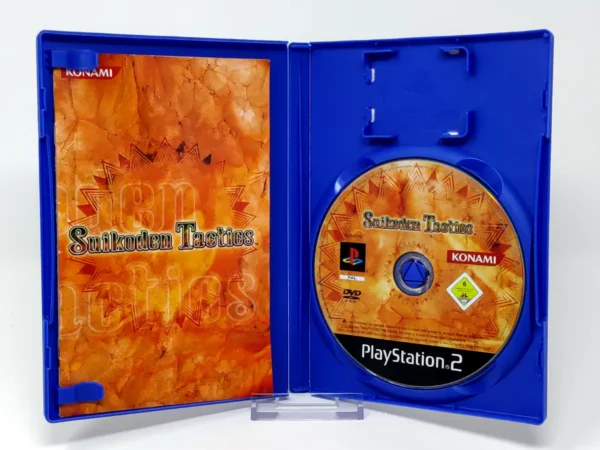 Interior del juego Suikoden Tactics (ESP) para PlayStation 2 con disco y manual