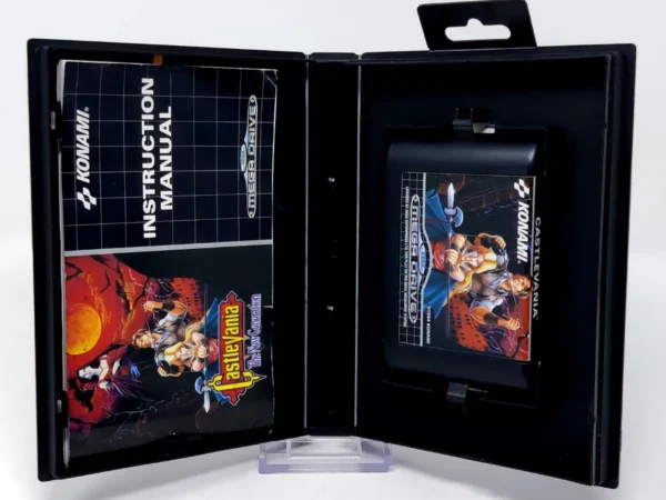 Interior del juego Castlevania: The New Generation (ESP) para Sega Mega Drive con disco y manual
