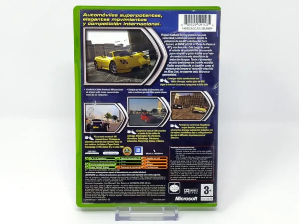 Parte trasera de Project Gotham Racing 2 (ESP) para XBOX, edición PAL España