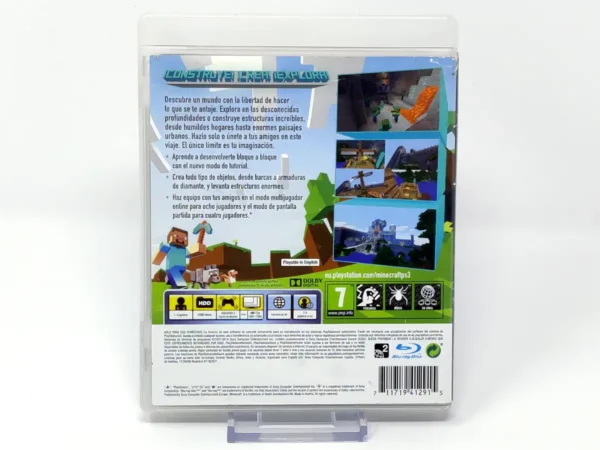 Parte trasera de Minecraft: PlayStation 3 Edition (ESP) (Rebajado) para PlayStation 3, edición PAL España