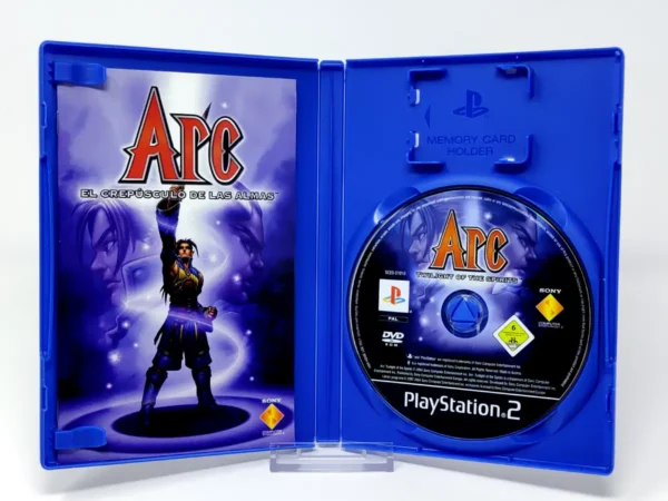 Interior del juego Arc: El crepúsculo de las Almas (ESP) para PlayStation 2 con disco y manual