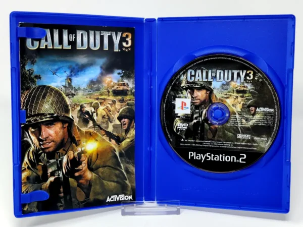 Interior del juego Call of Duty 3 (ESP) para PlayStation 2 con disco y manual