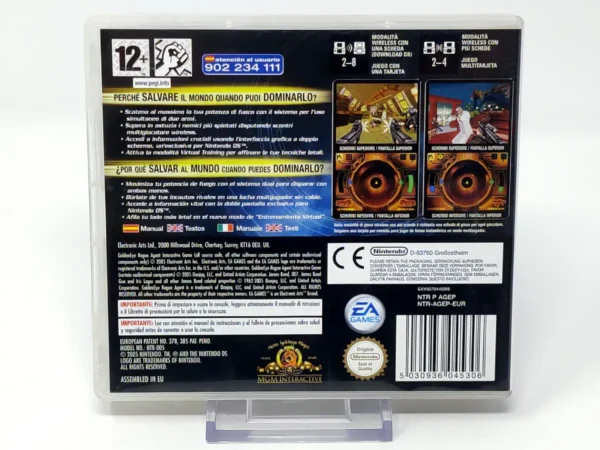 Parte trasera de GoldenEye: Rogue Agent (ESP) para Nintendo DS, edición PAL España