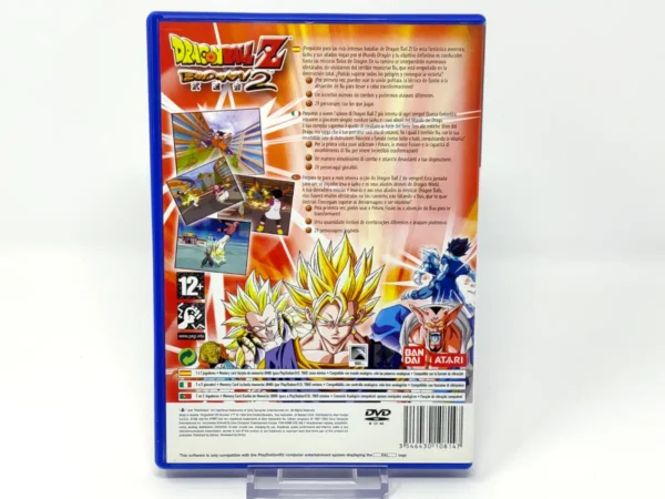 Parte trasera de Dragon Ball Z: Budokai 2 (ESP) para PlayStation 2, edición PAL España