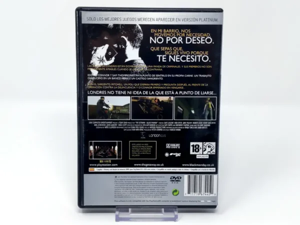 Parte trasera de The Getaway: Black Monday (ESP) (Platinum) (Rebajado) para PlayStation 2, edición PAL España