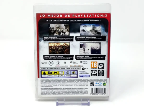 Parte trasera de Battlefield: Bad Company 2 (ESP) (Essentials) para PlayStation 3, edición PAL España
