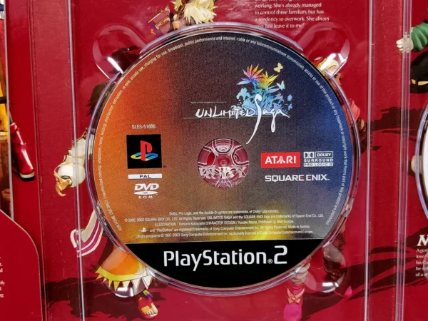Lateral de la caja de Unlimited Saga (ESP) para PlayStation 2
