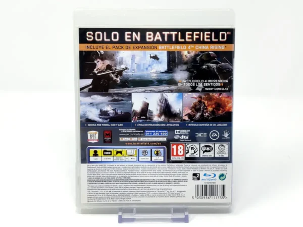 Parte trasera de Battlefield 4 (ESP) (v2) para PlayStation 3, edición PAL España