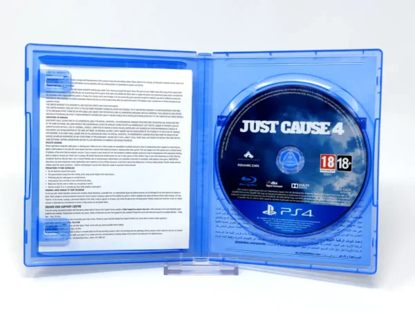 Interior del juego Just Cause 4 (ARB) para PlayStation 4 con disco y manual