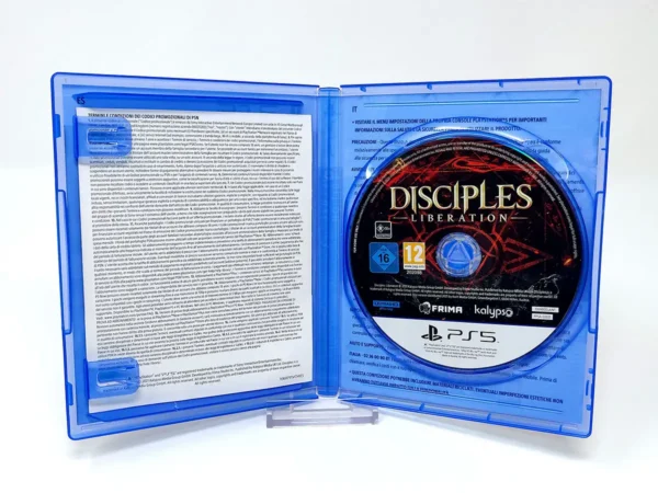 Interior del juego Disciples: Liberation (Deluxe Edition) (ESP) para PlayStation 5 con disco y manual