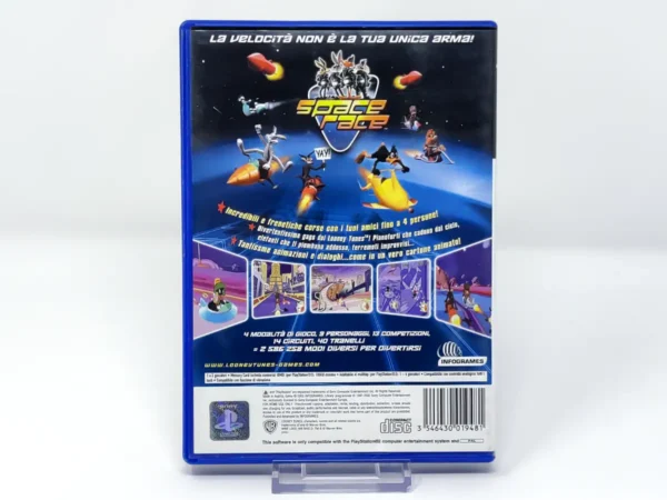 Parte trasera de Looney Tunes: Space Race (ITA) para PlayStation 2, edición PAL Italia
