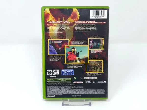 Parte trasera de Spawn: Armageddon (ESP) (v2) para XBOX, edición PAL España