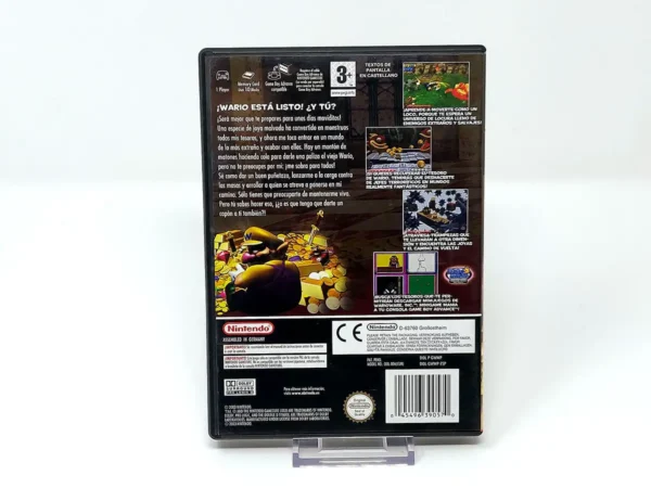 Parte trasera de Wario World (ESP) para Nintendo GameCube, edición PAL España