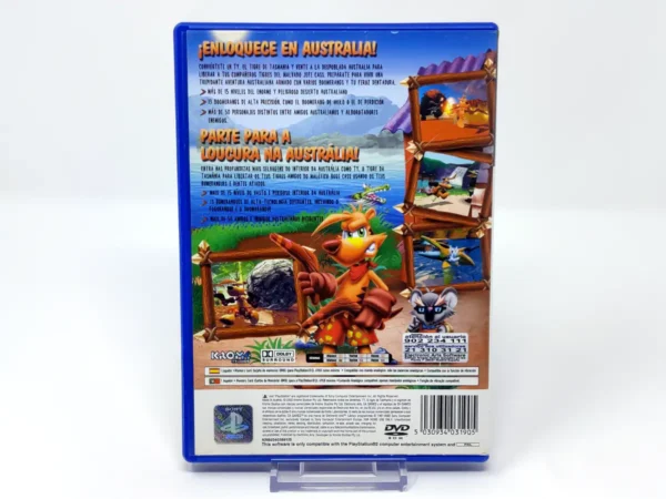 Parte trasera de TY El Tigre de Tasmania (ESP) para PlayStation 2, edición PAL España