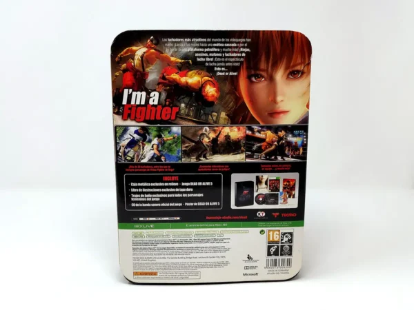 Parte trasera de Dead or Alive 5 (Edición Coleccionista) (ESP) para XBOX 360, edición PAL España
