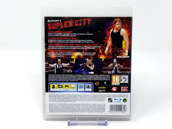 Parte trasera de WWE 2K17 (ESP) para PlayStation 3, edición PAL España