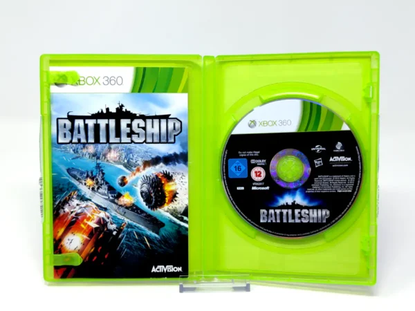 Interior del juego Battleship (ESP) para XBOX 360 con disco y manual