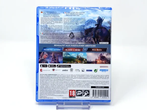 Parte trasera de The Witcher 3: Wild Hunt (Complete Edition) (EUR) (Precintado) para PlayStation 5, edición PAL EUR