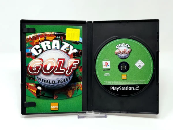 Interior del juego Crazy Golf: World Tour (ESP) para PlayStation 2 con disco y manual