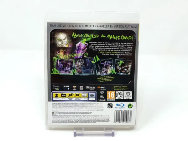 Parte trasera de Batman: Arkham Asylum (GOTY) (ESP) (Platinum) (Rebajado) para PlayStation 3, edición PAL España