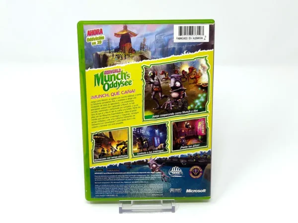 Parte trasera de Oddworld: Munch's Oddysee (ESP) para XBOX, edición PAL España