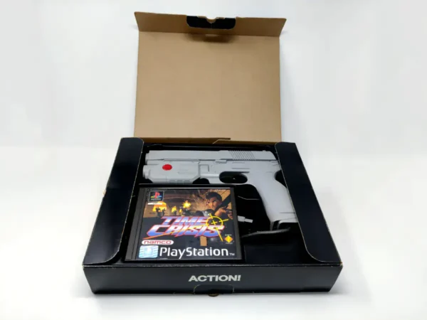 Lateral de la caja de Time Crisis + G-con45 (Big Box) (ESP) para PlayStation 1
