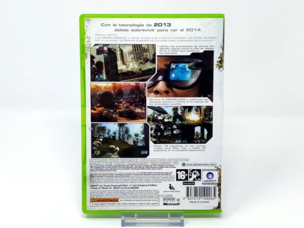 Parte trasera de Tom Clancy's Ghost Recon: Advanced Warfighter (ESP) para XBOX 360, edición PAL España