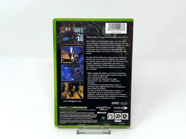 Parte trasera de Thief: Deadly Shadows (ESP) para XBOX, edición PAL España