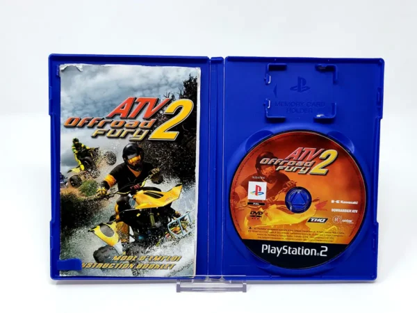 Interior del juego ATV Offroad Fury 2 (FRA) para PlayStation 2 con disco y manual